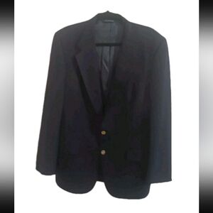 Burberrys Blazer Sportscoat Mens Navy Blue Gold Logo Button Wool Union M…